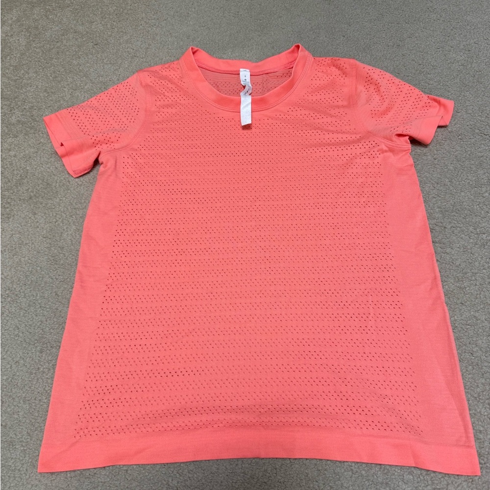 Lululemon Athletica Vibrant Coral Short Sleeve Tee